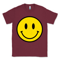 Burgundy vintage retro happy smiley face 80's 90's aesthetic sweatshirt Classic Tee - linhVisuals