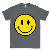 Charcoal Heather vintage retro happy smiley face 80's 90's aesthetic sweatshirt Classic Tee - linhVisuals