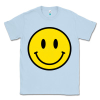 Dusty Blue vintage retro happy smiley face 80's 90's aesthetic sweatshirt Classic Tee - linhVisuals