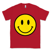 Red vintage retro happy smiley face 80's 90's aesthetic sweatshirt Classic Tee - linhVisuals