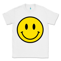 White vintage retro happy smiley face 80's 90's aesthetic sweatshirt Classic Tee - linhVisuals