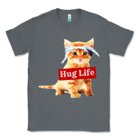 Charcoal Heather hug life kitty cat Classic Tee - linhVisuals