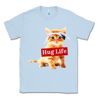 Dusty Blue hug life kitty cat Classic Tee - linhVisuals