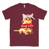 Burgundy hug life kitty cat Classic Tee - linhVisuals