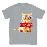 Heather Grey hug life kitty cat Classic Tee - linhVisuals