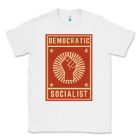 White democratic socialist Classic Tee - linhVisuals