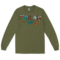 Army Green texas girl serape turquoise leopard cowhide arrow Long Sleeve Tee - Artiststas