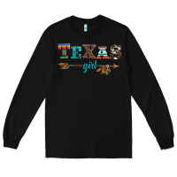 Black texas girl serape turquoise leopard cowhide arrow Long Sleeve Tee - Artiststas