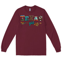 Burgundy texas girl serape turquoise leopard cowhide arrow Long Sleeve Tee - Artiststas