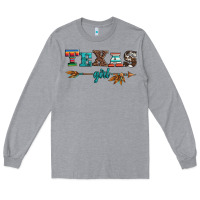 Heather Grey texas girl serape turquoise leopard cowhide arrow Long Sleeve Tee - Artiststas