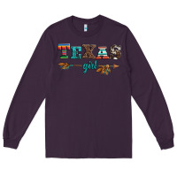 Plum texas girl serape turquoise leopard cowhide arrow Long Sleeve Tee - Artiststas