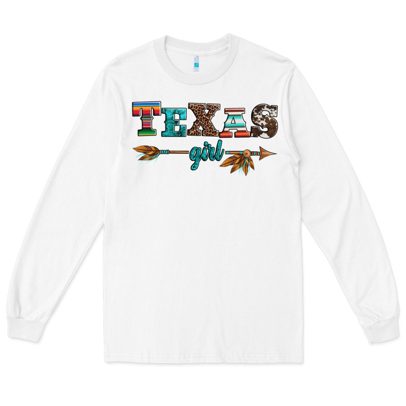 Texas Girl Serape Turquoise Leopard Cowhide Arrow Long Sleeve Tee by Artiststas | Teevron