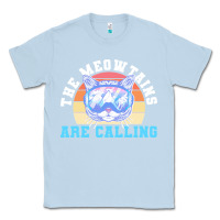 Dusty Blue skiing t  shirt ski goggles cat the meowtains are calling skier winter Classic Tee - linhVisuals