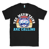 Black skiing t  shirt ski goggles cat the meowtains are calling skier winter Classic Tee - linhVisuals
