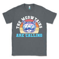 Charcoal Heather skiing t  shirt ski goggles cat the meowtains are calling skier winter Classic Tee - linhVisuals