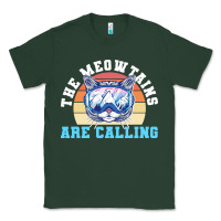 Sports Green skiing t  shirt ski goggles cat the meowtains are calling skier winter Classic Tee - linhVisuals