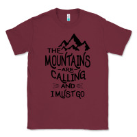 Burgundy the mountains are calling and i must go   black Classic Tee - linhVisuals
