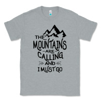 Heather Grey the mountains are calling and i must go   black Classic Tee - linhVisuals
