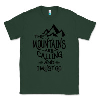 Sports Green the mountains are calling and i must go   black Classic Tee - linhVisuals