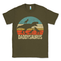 Army Green daddy dinosaur daddysaurus 3 three kids xmas christmas gift t shirt Classic Tee - linhVisuals