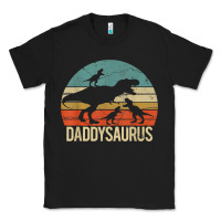 Black daddy dinosaur daddysaurus 3 three kids xmas christmas gift t shirt Classic Tee - linhVisuals