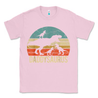 Bubblegum Pink daddy dinosaur daddysaurus 3 three kids xmas christmas gift t shirt Classic Tee - linhVisuals