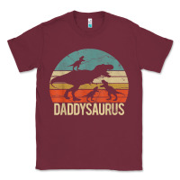 Burgundy daddy dinosaur daddysaurus 3 three kids xmas christmas gift t shirt Classic Tee - linhVisuals