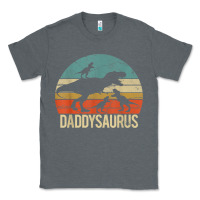 Charcoal Heather daddy dinosaur daddysaurus 3 three kids xmas christmas gift t shirt Classic Tee - linhVisuals