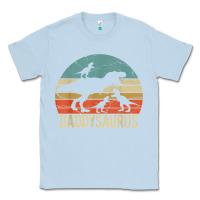 Dusty Blue daddy dinosaur daddysaurus 3 three kids xmas christmas gift t shirt Classic Tee - linhVisuals