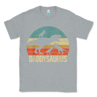 Heather Grey daddy dinosaur daddysaurus 3 three kids xmas christmas gift t shirt Classic Tee - linhVisuals