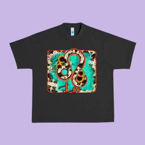 Leo Turquoise Cowhide Urban Heavy Tee Designed By Ranaportraitstore