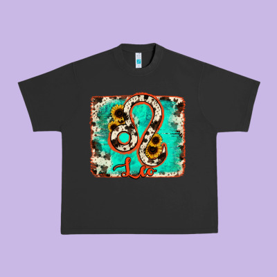 Leo Turquoise Cowhide Urban Heavy Tee Designed By Ranaportraitstore