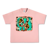 Salmon leo turquoise cowhide Urban Heavy Tee - RanaPortraitStore
