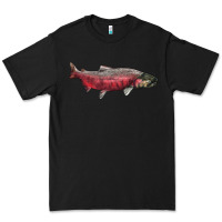 Black Chinook Salmon Fish Illustrations Premium Tee - LillyAllenDesigns
