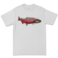 Dove Grey Chinook Salmon Fish Illustrations Premium Tee - LillyAllenDesigns
