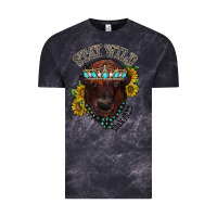 Cloud Black turquoise bison Vintage Tee - RacoonDesign
