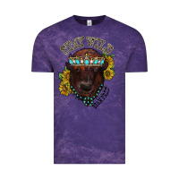 Cloud Purple turquoise bison Vintage Tee - RacoonDesign