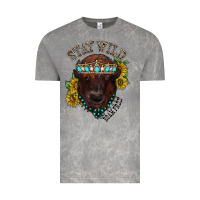 Cloud Rock turquoise bison Vintage Tee - RacoonDesign