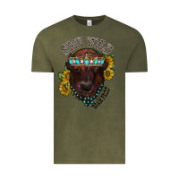 Vintage Olive turquoise bison Vintage Tee - RacoonDesign