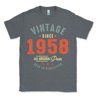 Charcoal Heather Vintage Since 1958 - 64th Birthday Retro Classic Classic Tee - linhVisuals