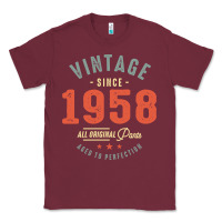 Burgundy Vintage Since 1958 - 64th Birthday Retro Classic Classic Tee - linhVisuals