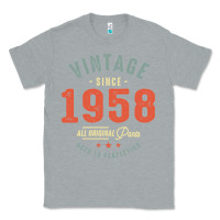 Heather Grey Vintage Since 1958 - 64th Birthday Retro Classic Classic Tee - linhVisuals