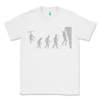 White funny rock climbing evolution Classic Tee - linhVisuals