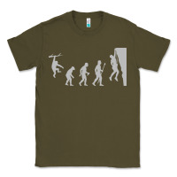 Army Green funny rock climbing evolution Classic Tee - linhVisuals