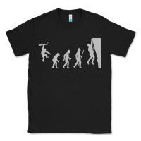 Black funny rock climbing evolution Classic Tee - linhVisuals