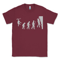 Burgundy funny rock climbing evolution Classic Tee - linhVisuals