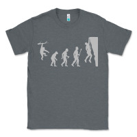 Charcoal Heather funny rock climbing evolution Classic Tee - linhVisuals