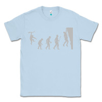 Dusty Blue funny rock climbing evolution Classic Tee - linhVisuals
