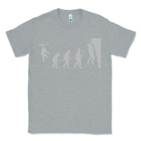 Heather Grey funny rock climbing evolution Classic Tee - linhVisuals
