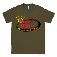 Army Green Pizza King Cowboy Classic Tee - linhVisuals